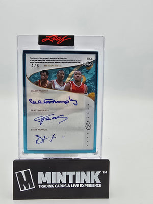 2024 Leaf Decadence The Franchise Six H. Olajuwon/C. Drexler/R. Horry/C. Murphy/ T. McGrady/S. Francis Autos Aqua Frame /6 