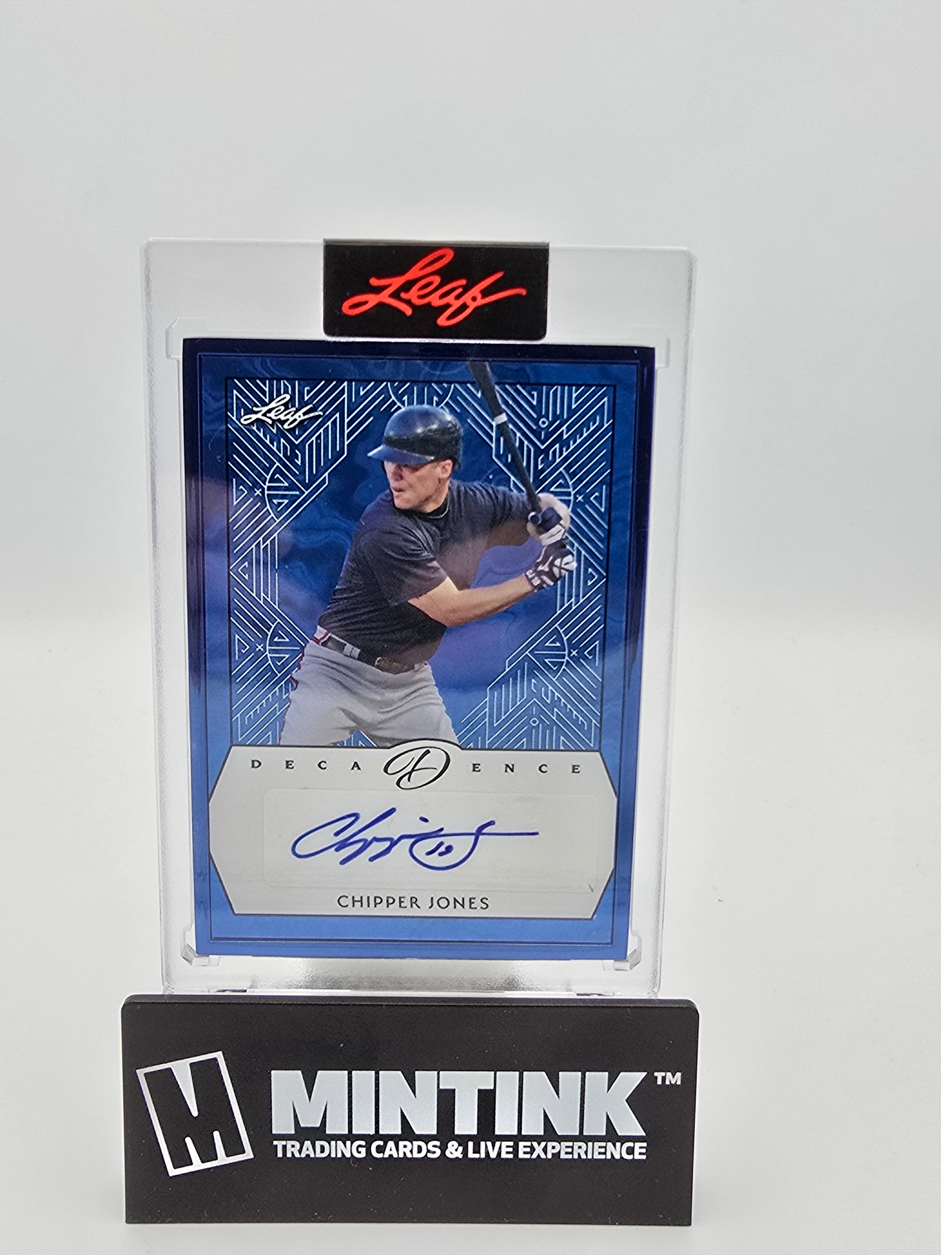 2024 Leaf Decadence Baseball Chipper Jones Sapphire Blue Frame Autograph /4 