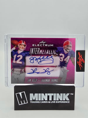 2024 Leaf Electrum Football J. Kelly/T. Thomas Dual Autographs Pink Intermetallic 1/4 