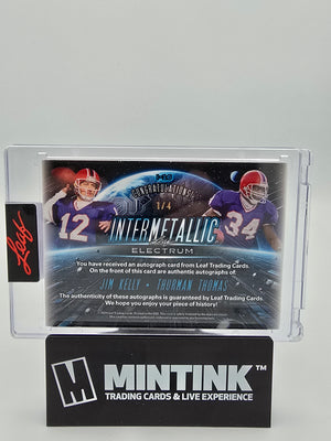 2024 Leaf Electrum Football J. Kelly/T. Thomas Dual Autographs Pink Intermetallic 1/4 