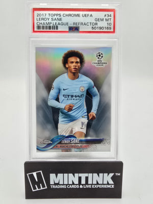 2017 Topps Chrome UEFA Champions League Leroy Sane Refractor PSA 10 