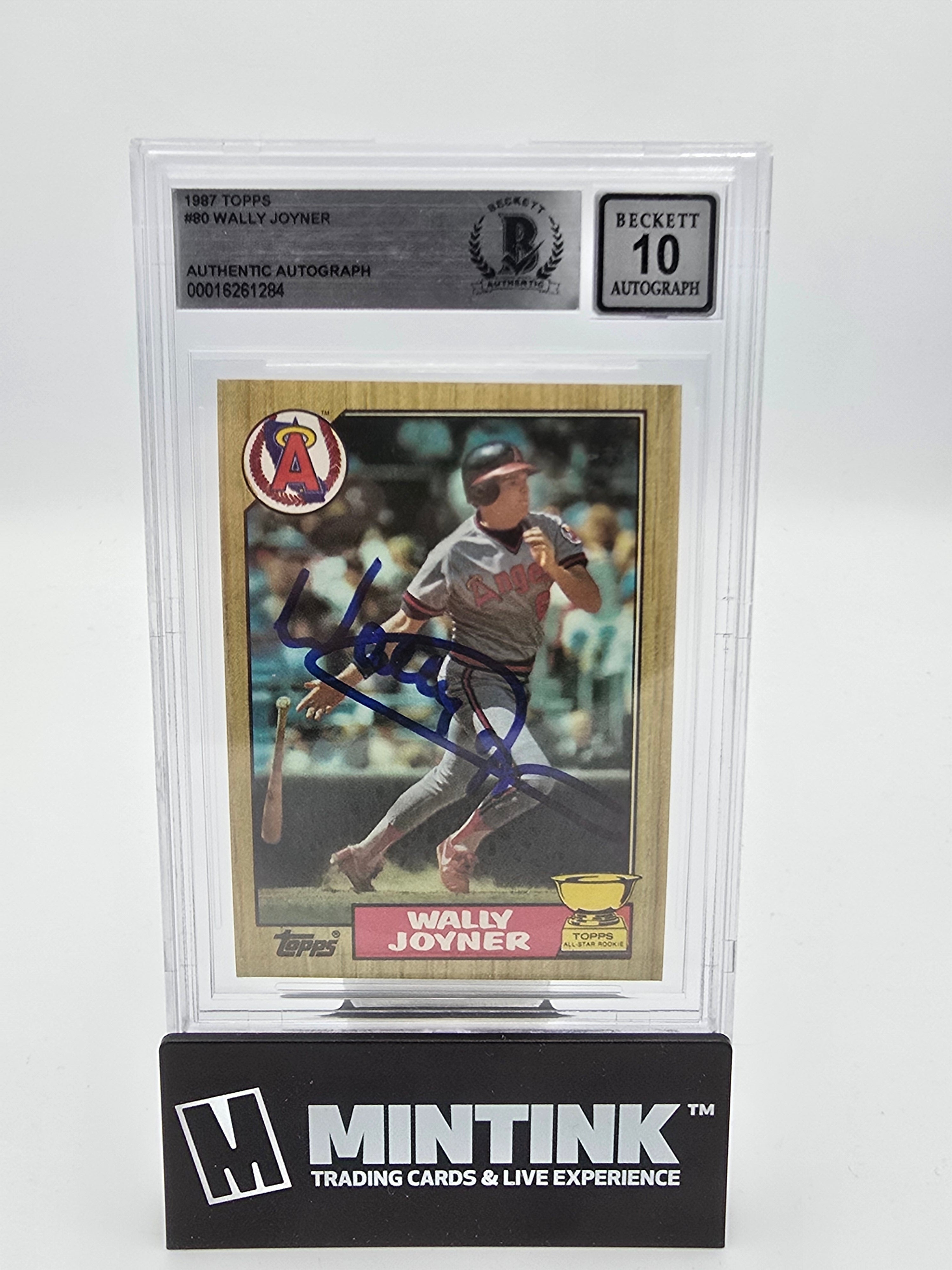 1987 Topps Baseball Wally Joyner RC Rookie Autograph BGS Authentic 