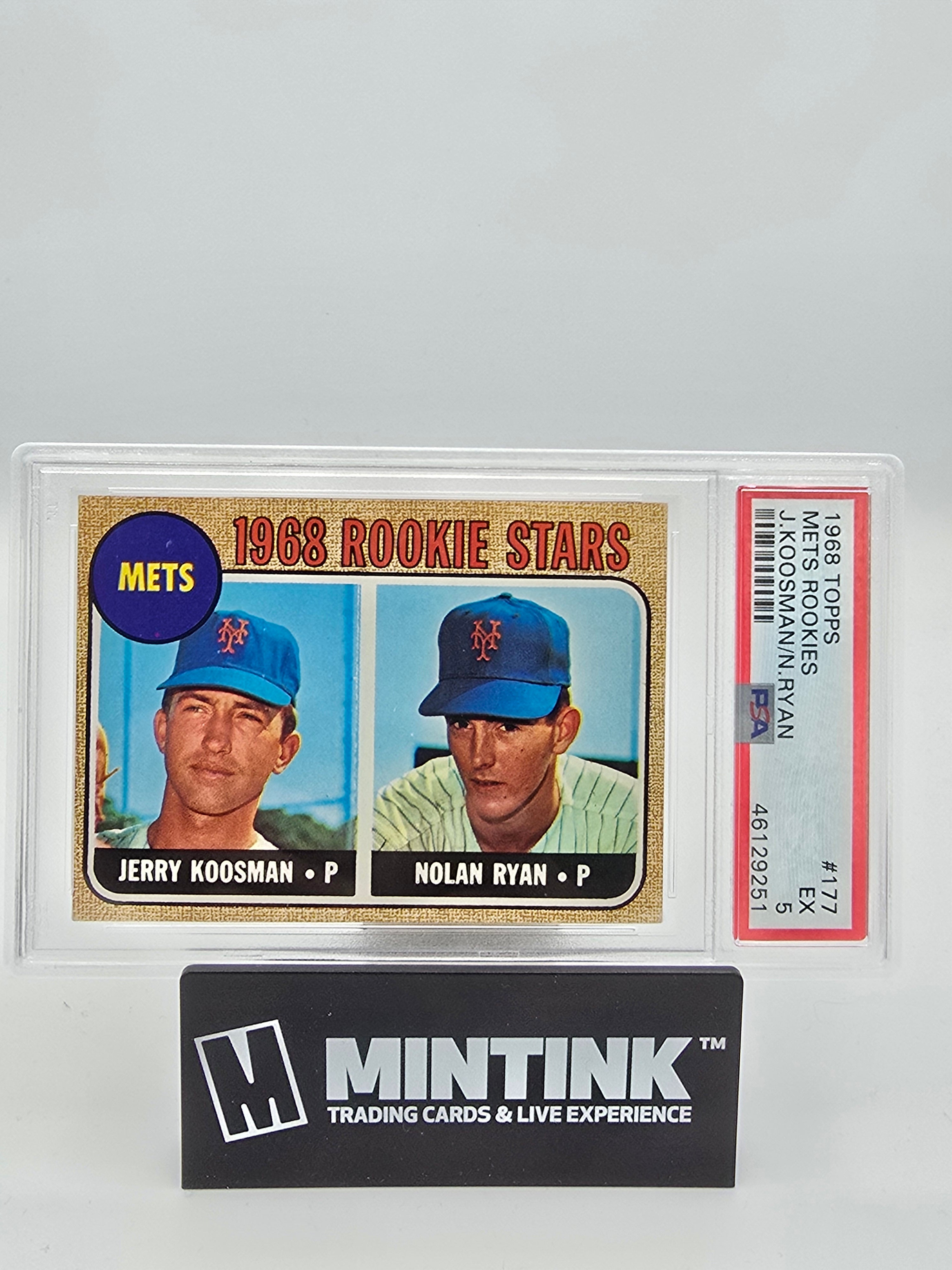 1968 Topps Baseball Mets Rookies Nolan Ryan/Jerry Koosman PSA 5 #177 