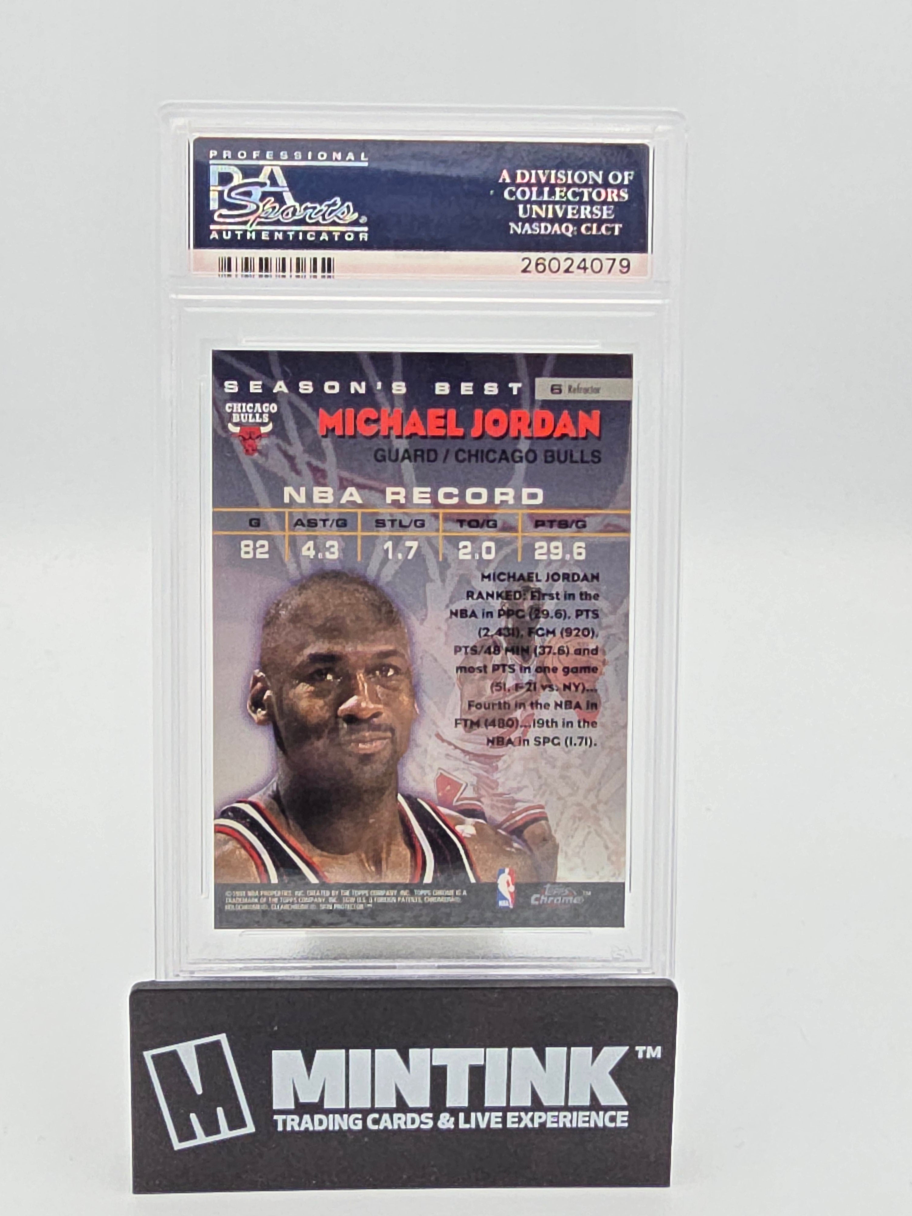 1997 Topps Chrome Basketball Season's Best Michael Jordan Refractor PSA 9 #6 