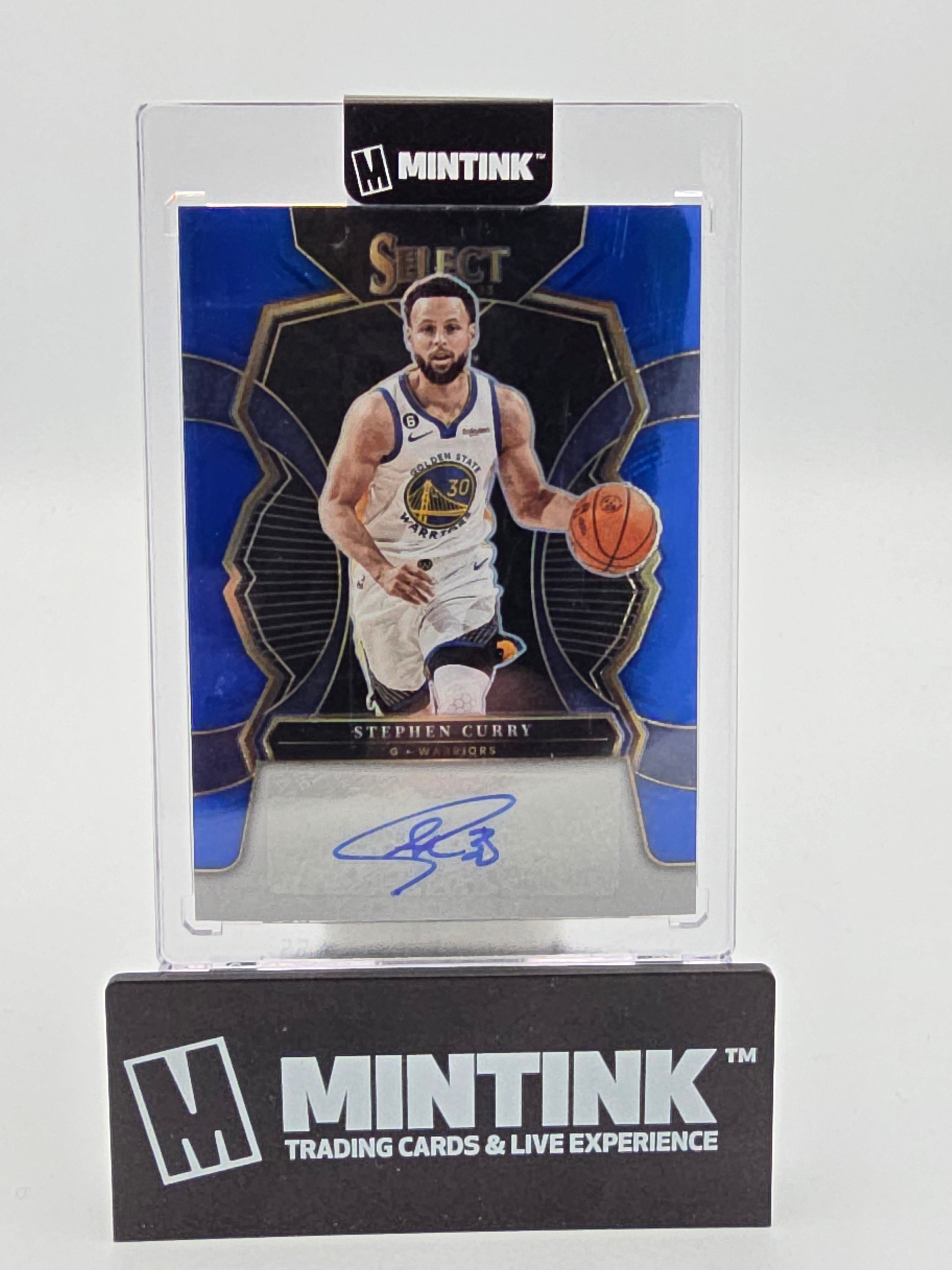 2022-23 Panini Select Basketball Stephen Curry Blue Prizm Auto Autographs /49 