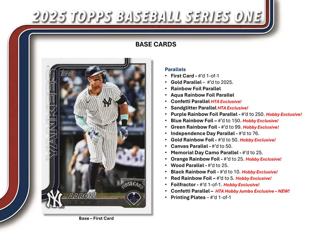 2025 Topps Series 1 Baseball Hobby Box (Pre Order) 