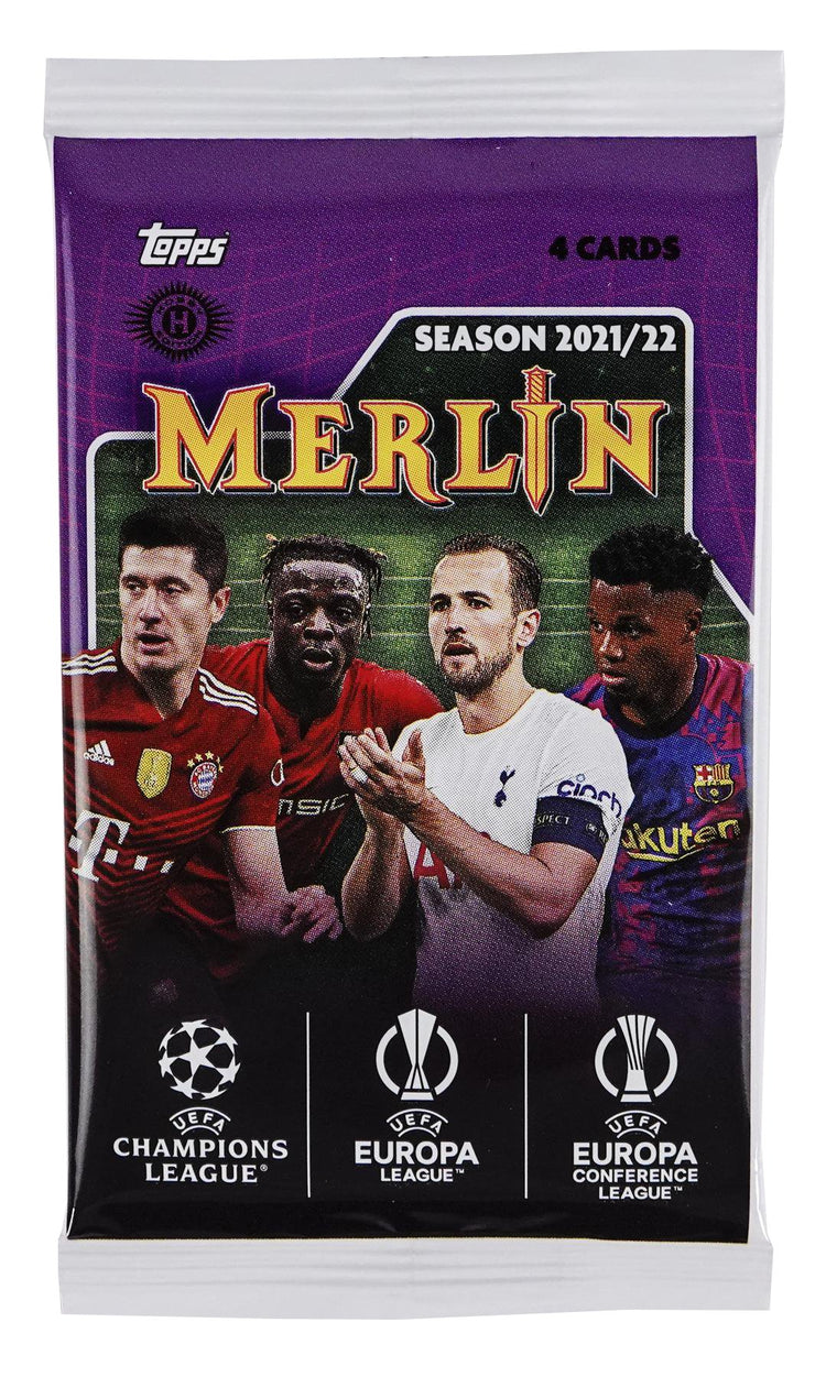 2021-22 Topps UEFA Champions League Merlin Chrome Soccer Hobby Pack (Single Pack Sales) 