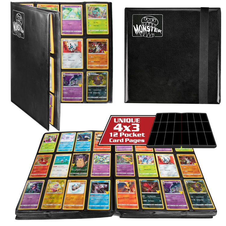 12 Pocket Zodiac Monster Matte Binder Black 