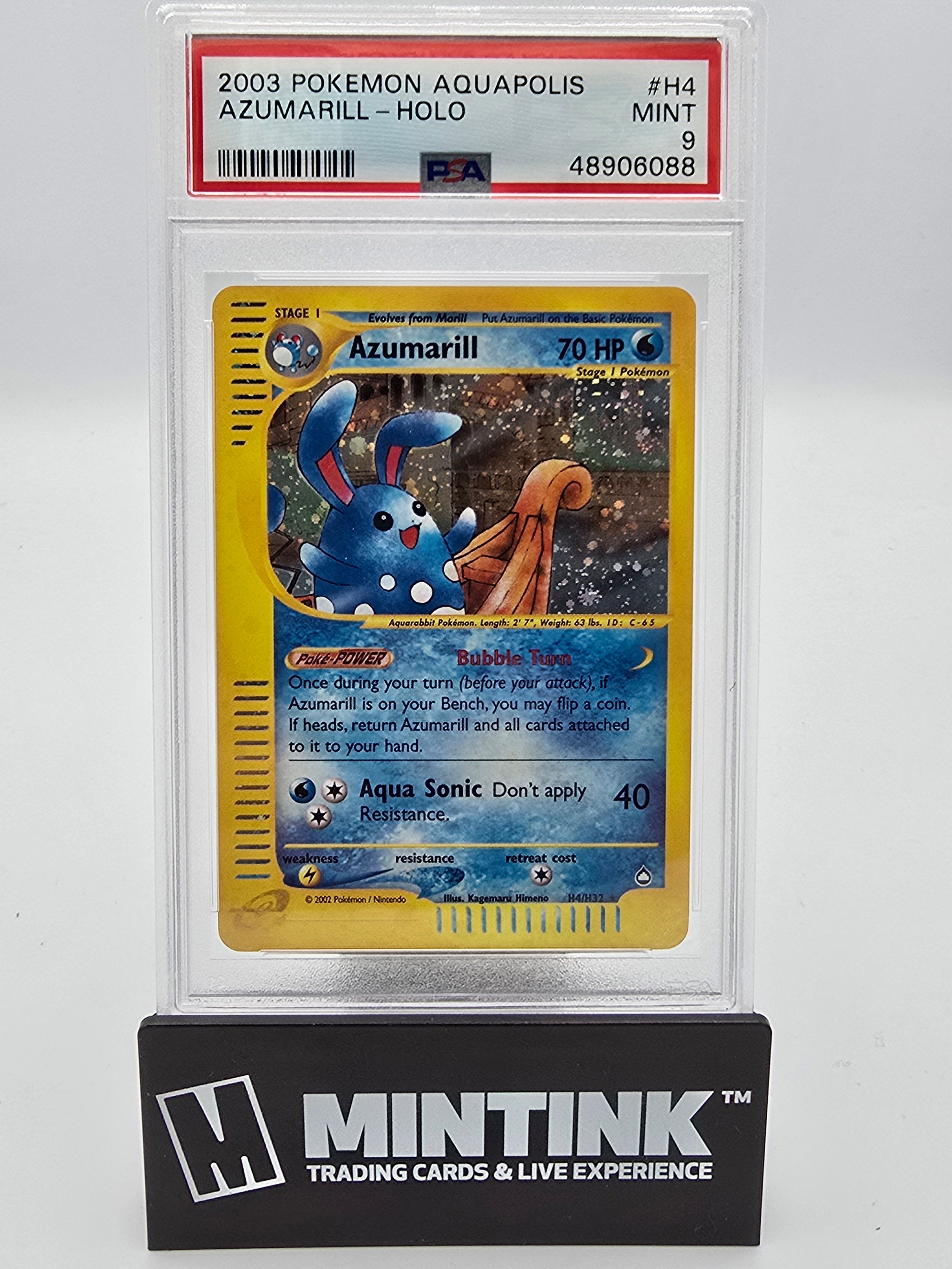 2003 Pokémon Aquapolis Azumarill Holo PSA 9 #H4