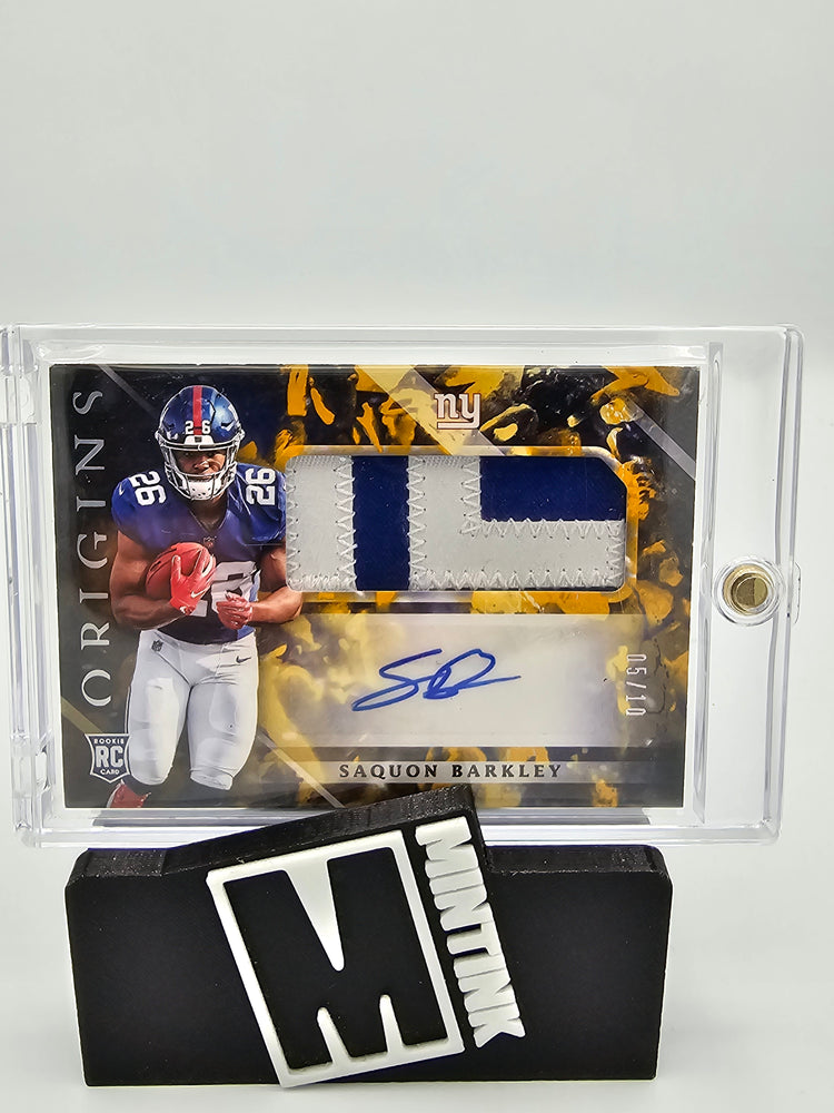 2018 Panini Origins Football Saquon Barkley Rookie Patch Autograph 05/10 #103 