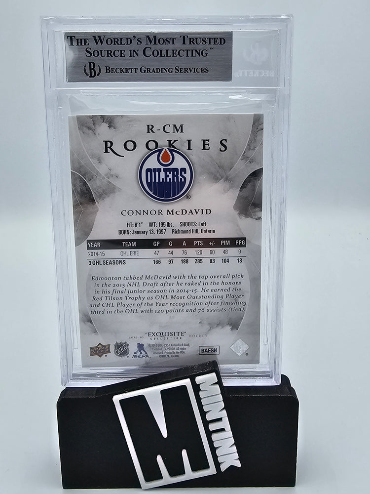 2015-16 UD Exquisite Col. BGS 8 Connor McDavid Rookie Spectrum 54/97 R-CM 