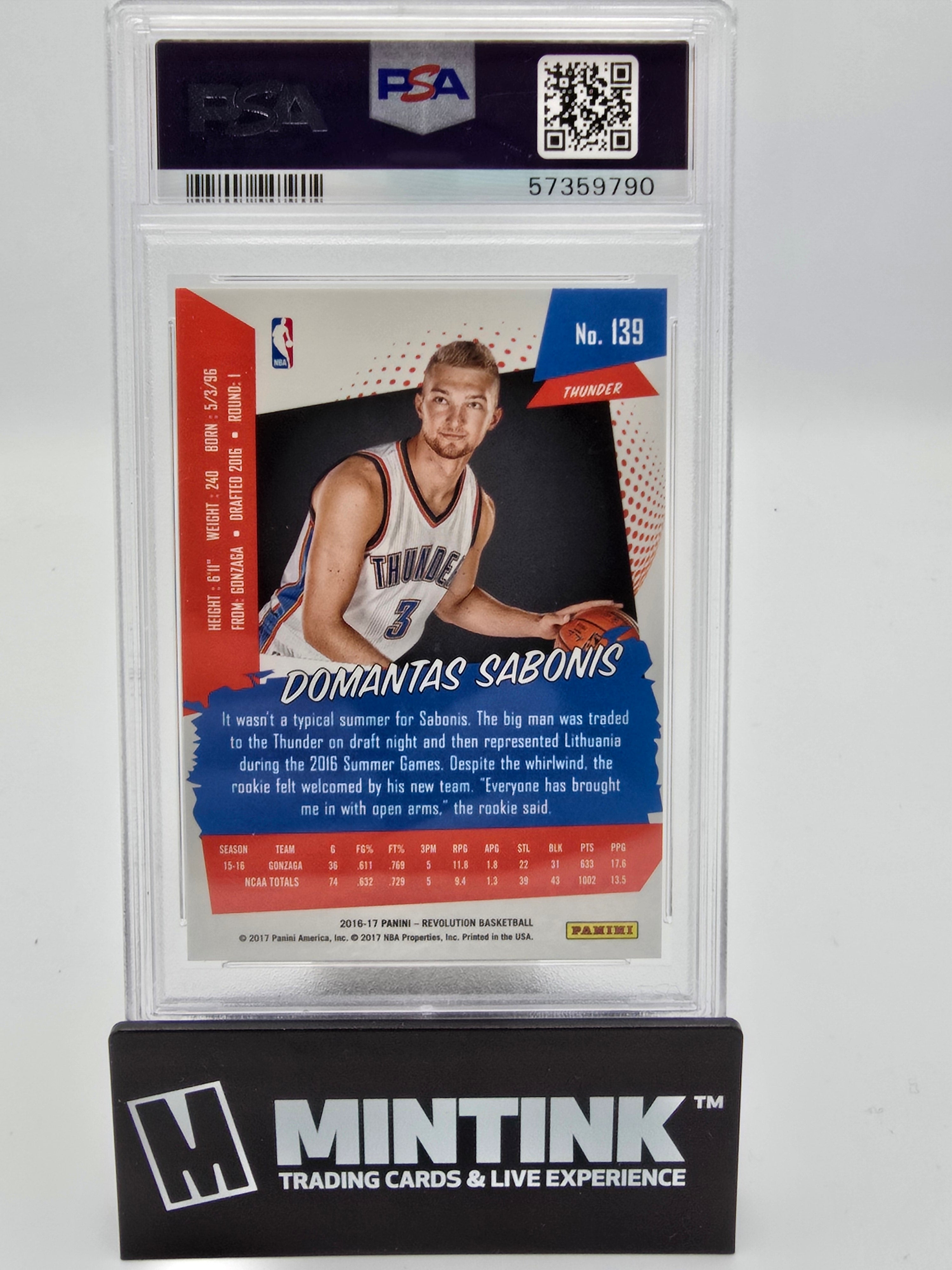 2016 Panini Revolution Basketball Domantas Sabonis RC #139 PSA 10 