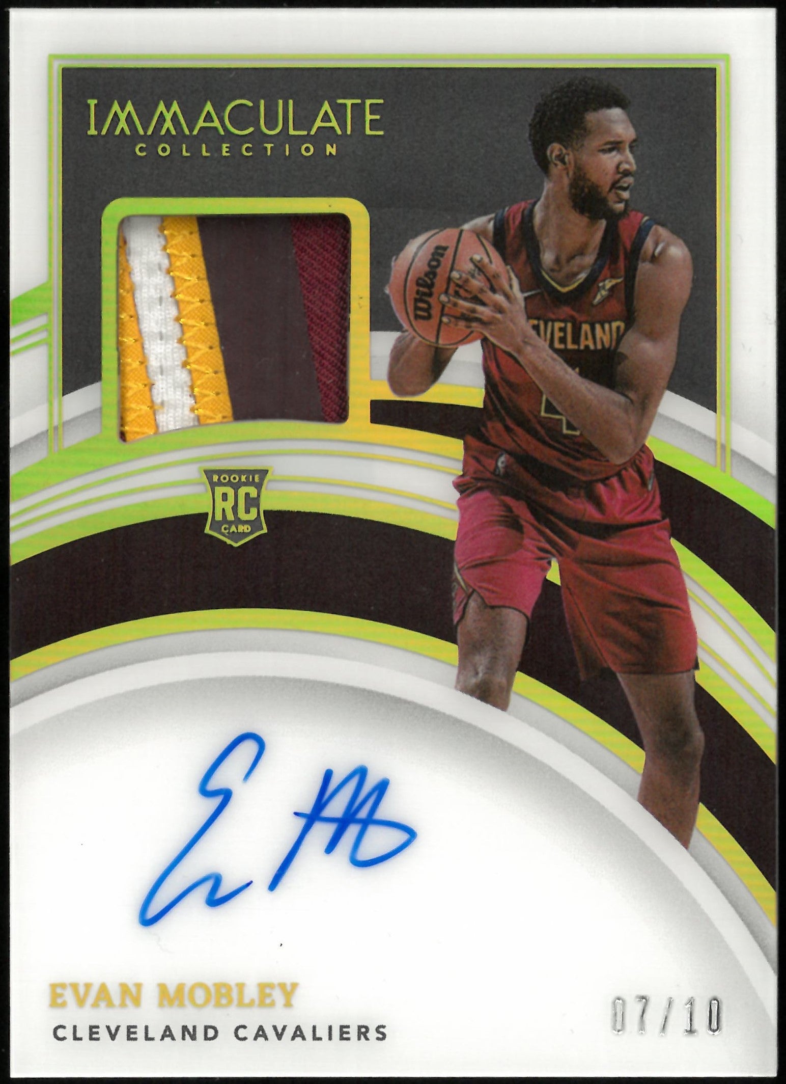 2021-22 Panini Immaculate Basketball Evan Mobley Rookie Patch Autograph 07/10 