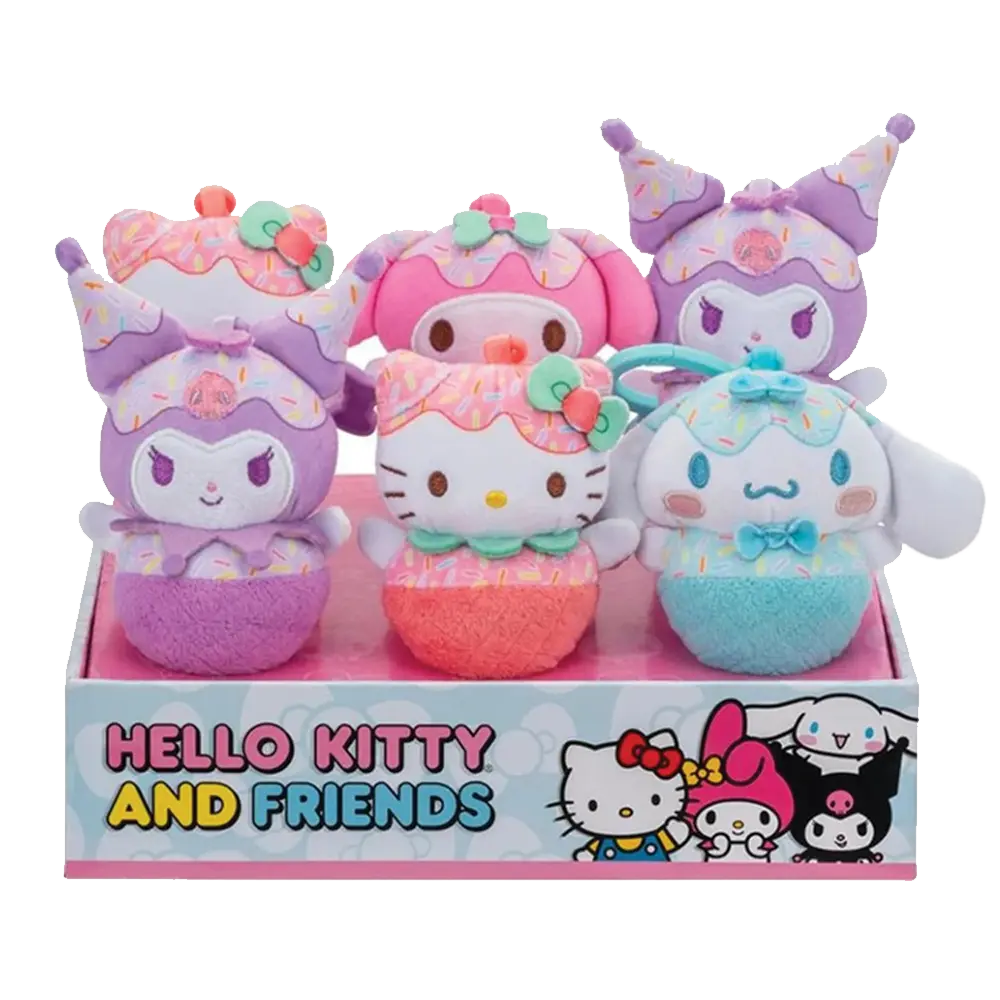 Hello Kitty & Friends 4 Inch Clip-On Assorted Plush – One Variation Chosen at Random 