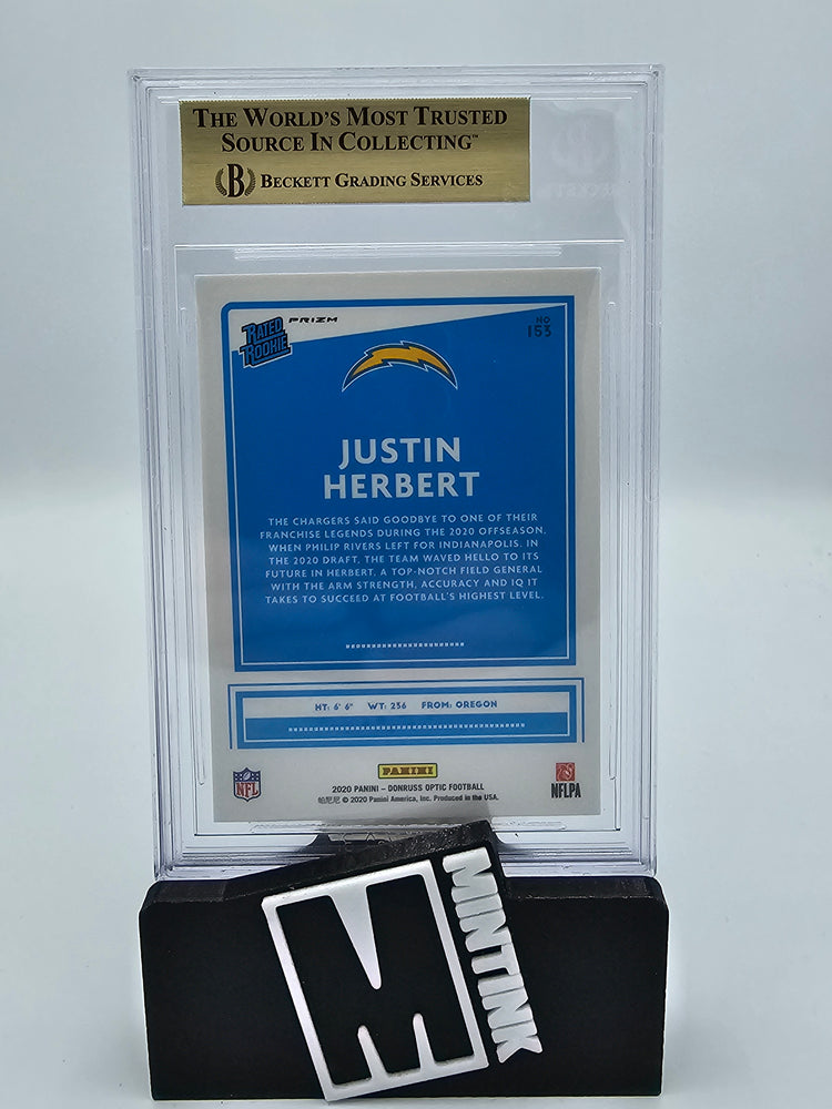 2020 Panini Donruss Optic Holo BGS 9.5 Justin Herbert Rated Rookie #153 