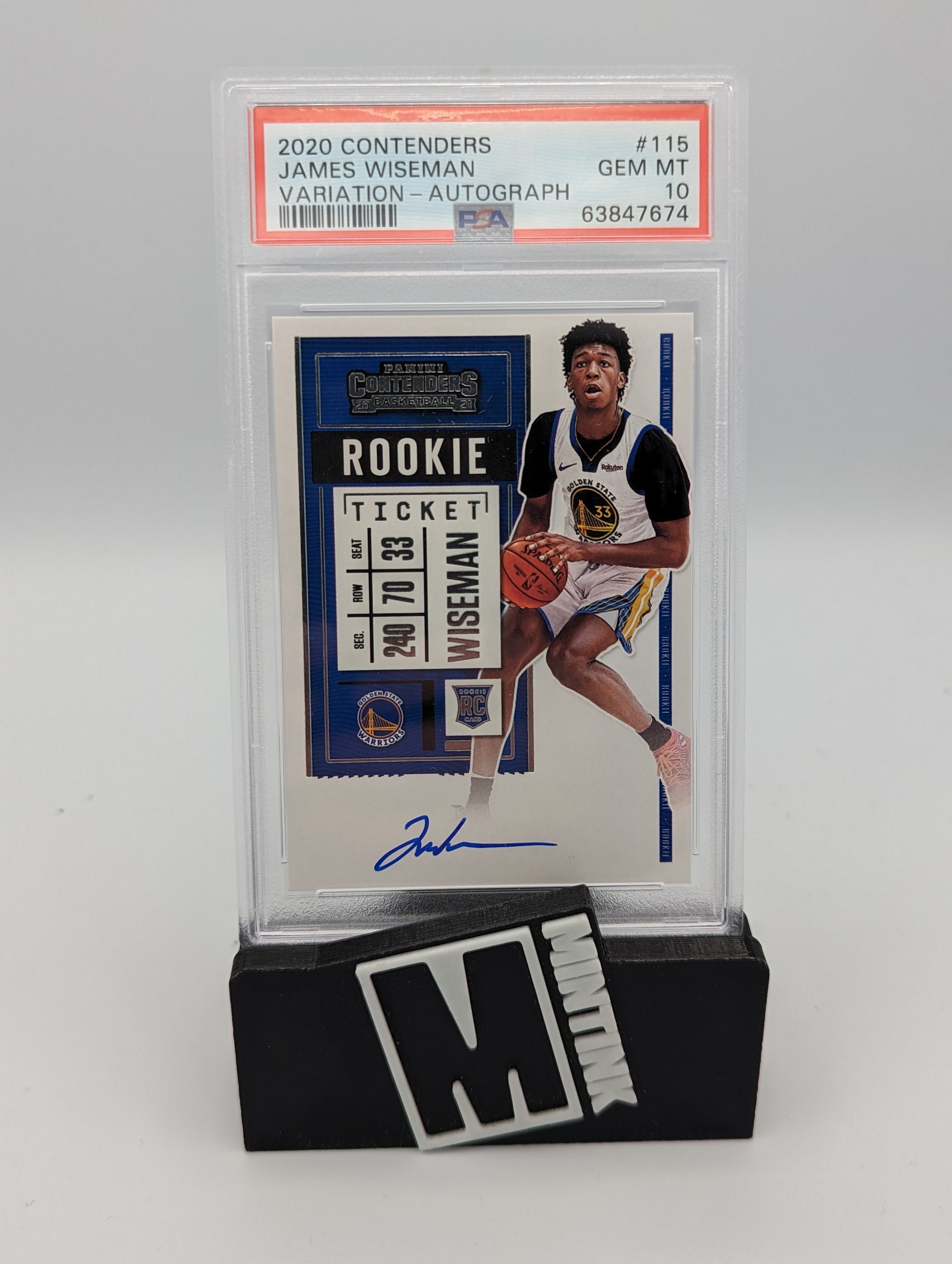 2020 Panini Contenders Psa 10 James Wiseman Variation Rookie Auto #115 1