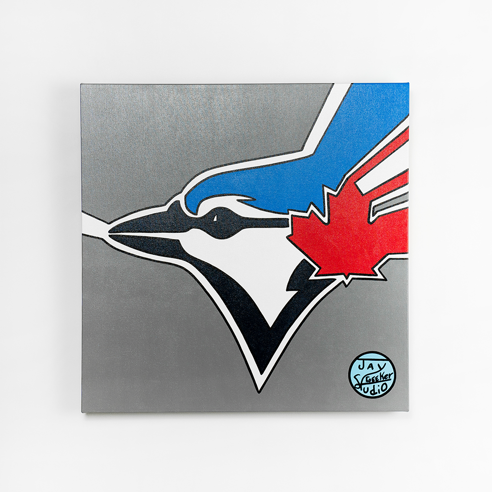 Jay Geeker Sport Logo Art Collection - 24" X 24" - Toronto Blue Jays (Gray) 1