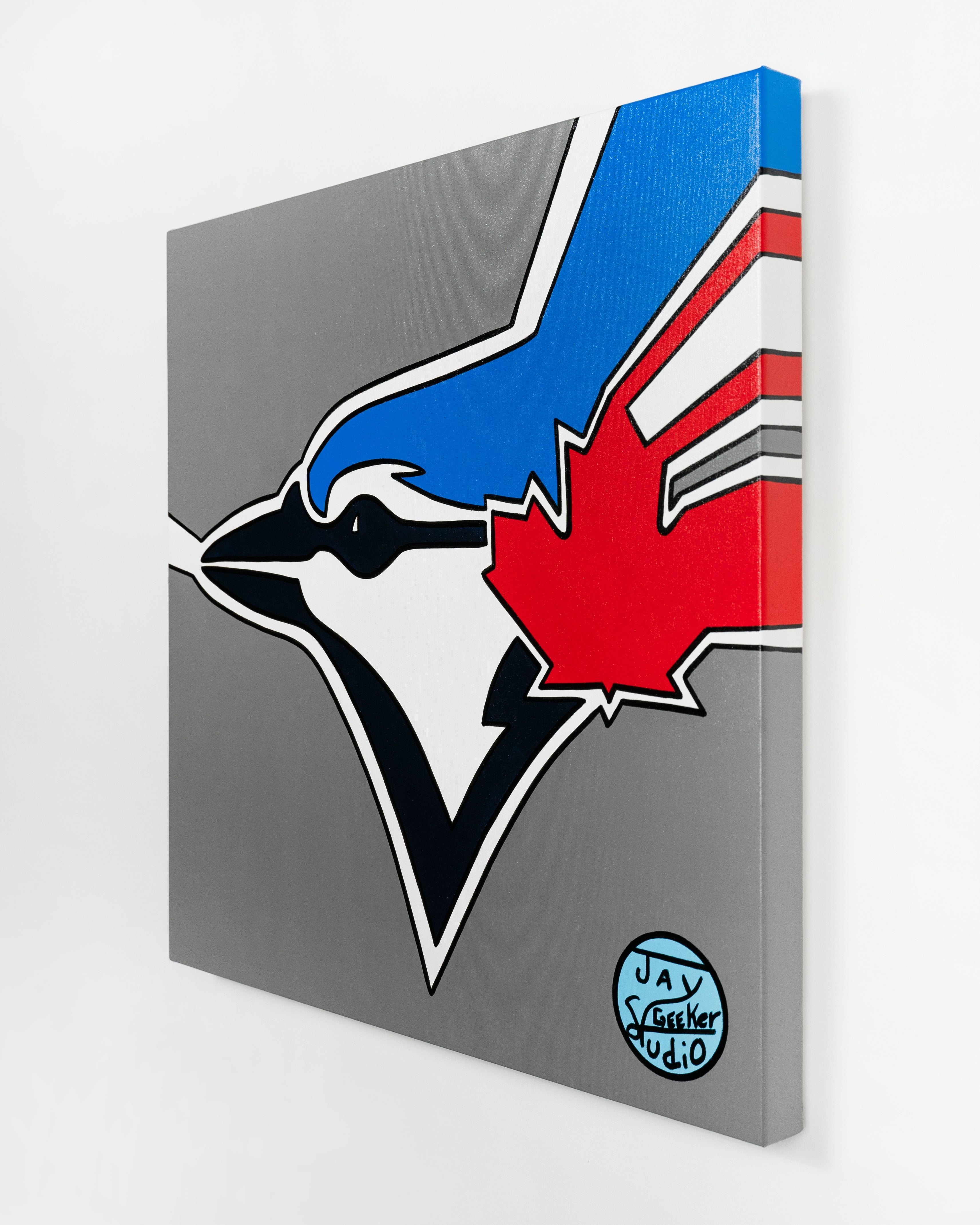 Jay Geeker Sport Logo Art Collection 24 X 24 Toronto Blue Jays Gray 2