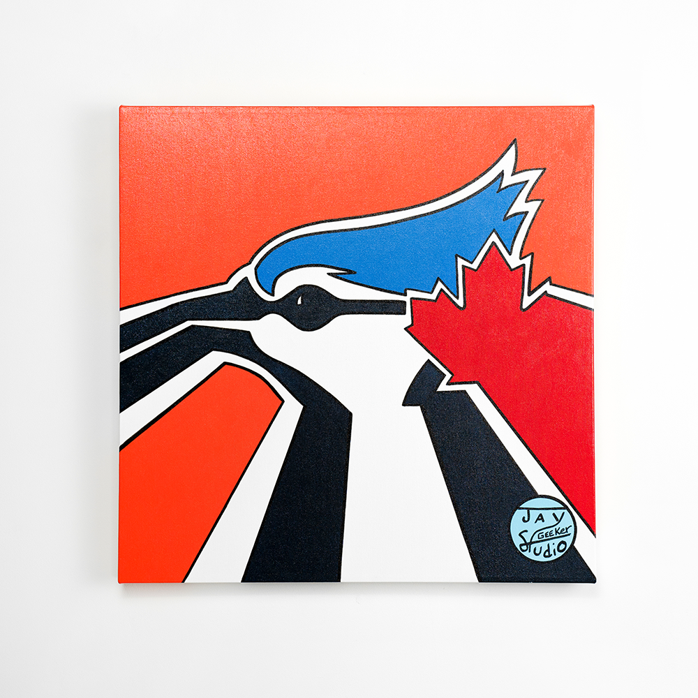 Jay Geeker Sport Logo Art Collection - 24" X 24" - Toronto Blue Jays (Orange) 1