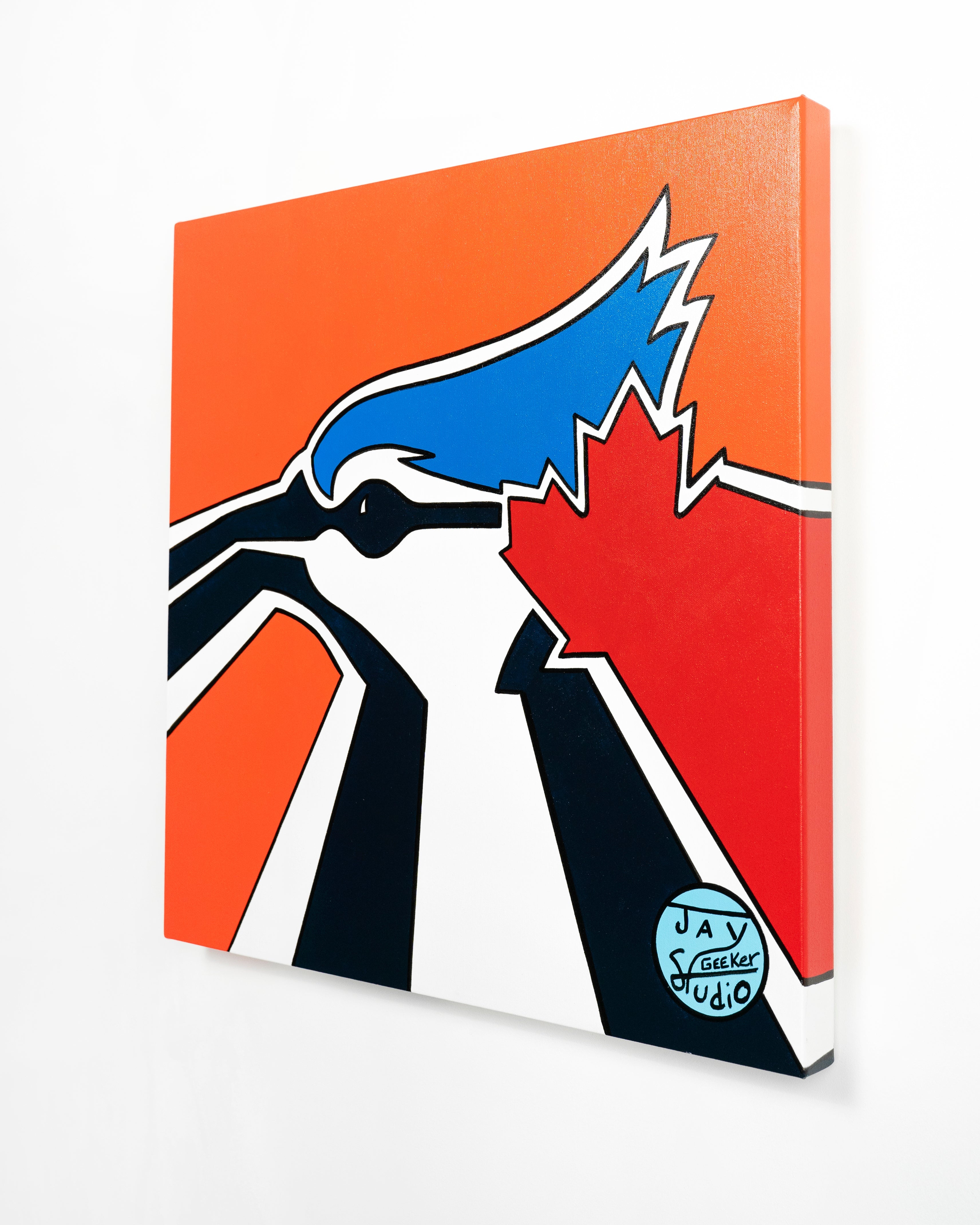 Jay Geeker Sport Logo Art Collection 24 X 24 Toronto Blue Jays Orange 2