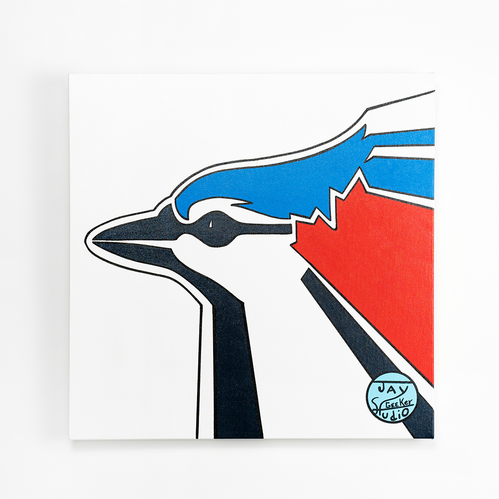 Jay Geeker Sport Logo Art Collection - 24" X 24" - Toronto Blue Jays (White) 1