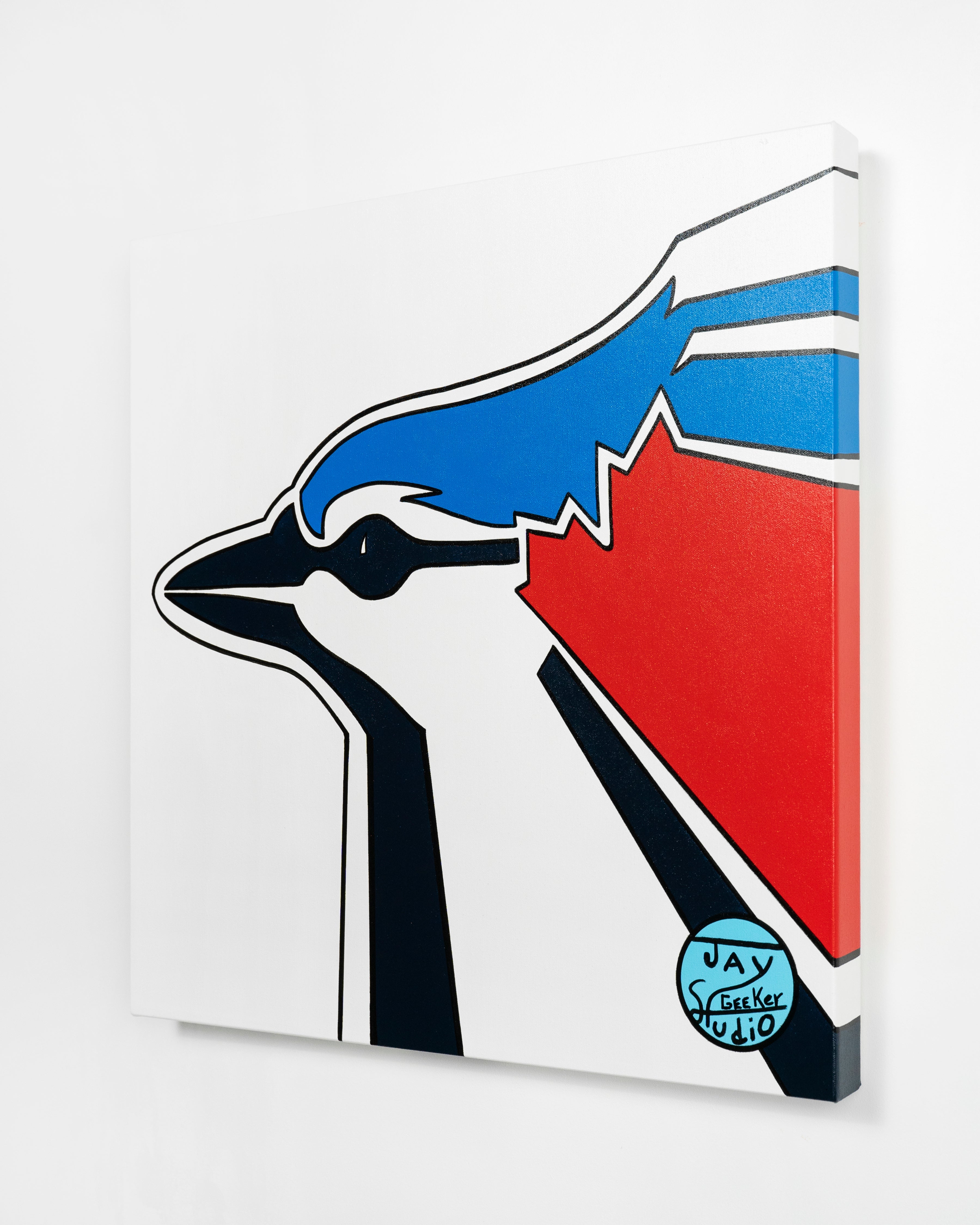 Jay Geeker Sport Logo Art Collection 24 X 24 Toronto Blue Jays White 2