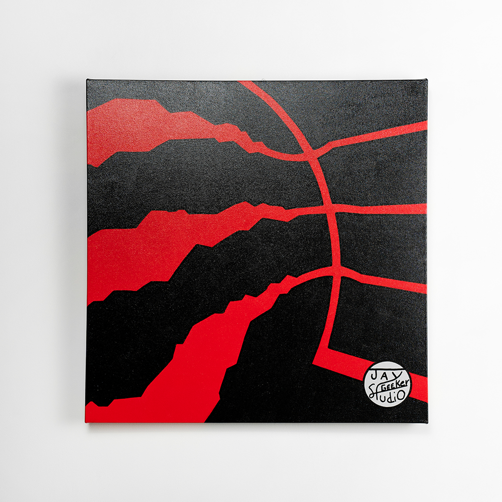 Jay Geeker Sport Logo Art Collection - 24" X 24" - Toronto Raptors (Black) 1