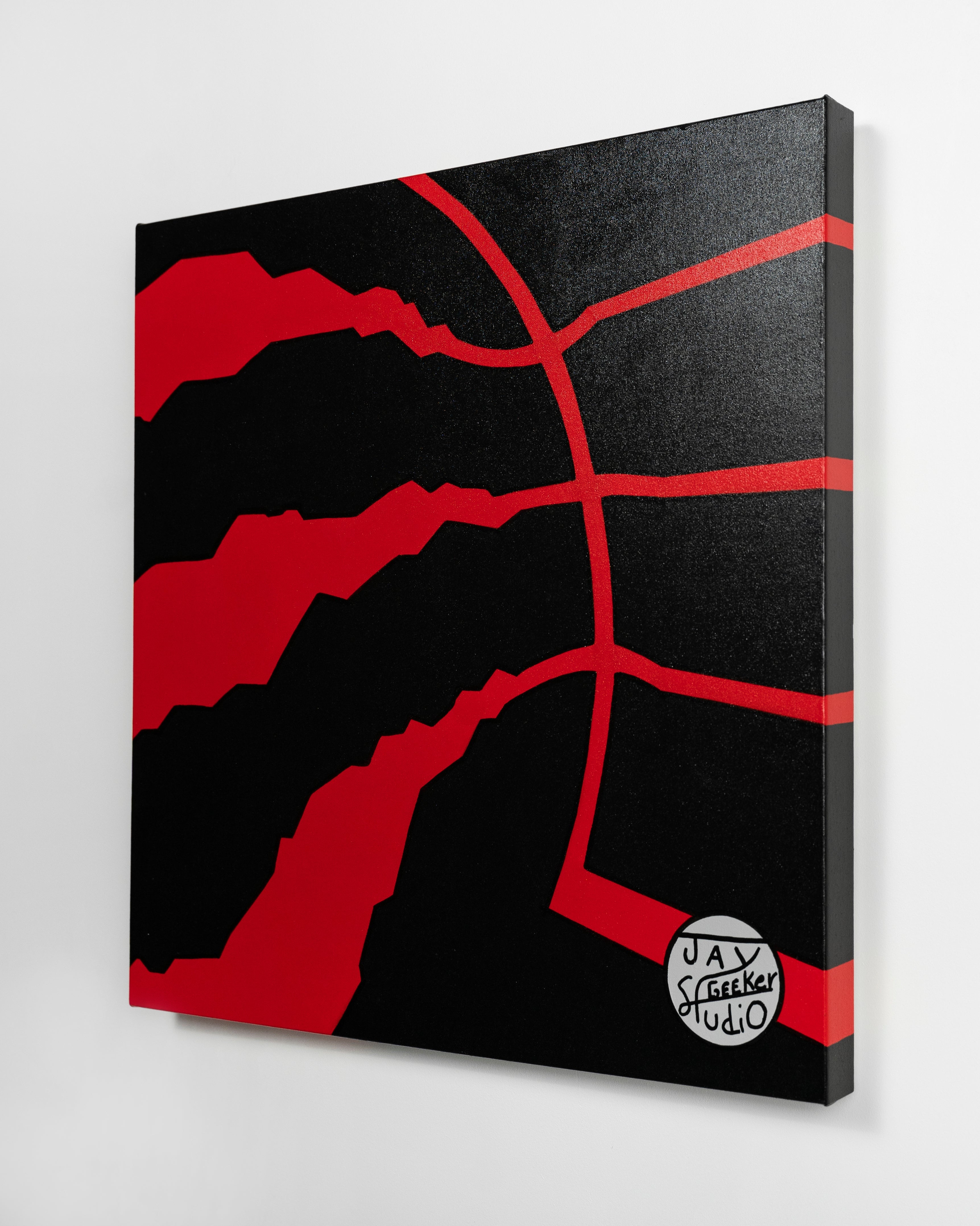 Jay Geeker Sport Logo Art Collection 24 X 24 Toronto Raptors Black 2