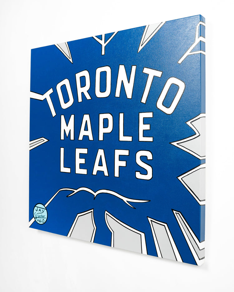 Jay Geeker Sport Logo Art Collection 30 X 30 Toronto Maple Leafs Silver 2