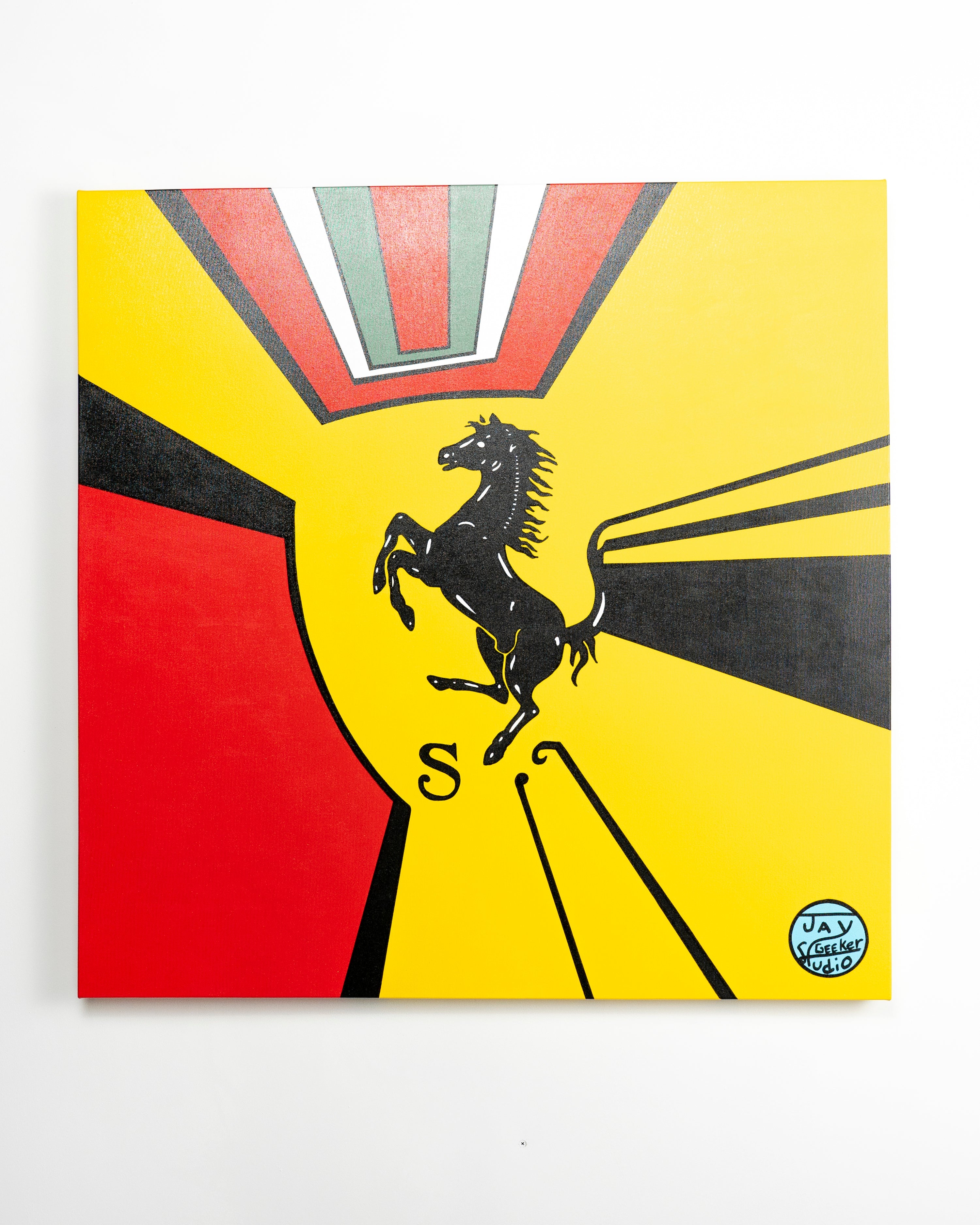 Jay Geeker Sport Logo Art Collection - 36" X 36" - Ferrari Variation #1 1