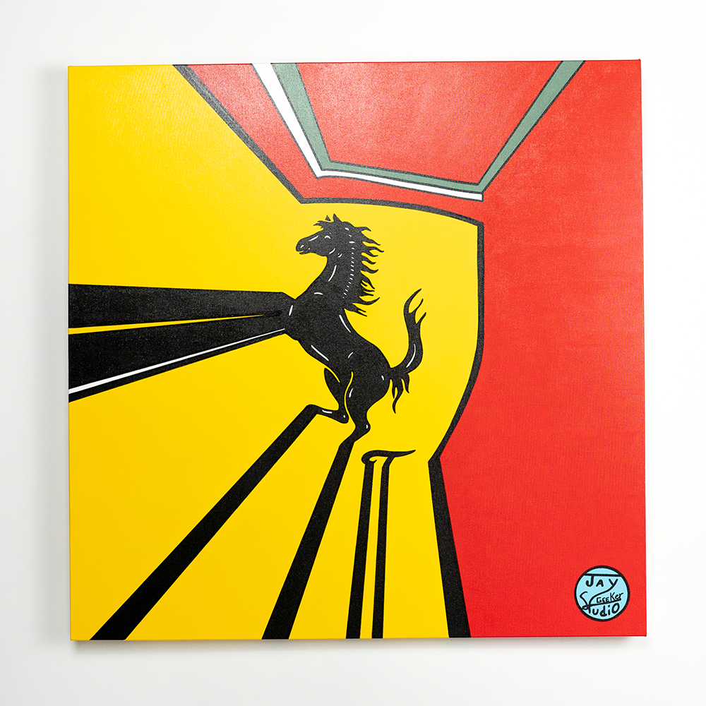 Jay Geeker Sport Logo Art Collection - 36" X 36" - Ferrari Variation #2 1