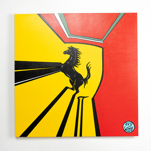 Jay Geeker Sport Logo Art Collection - 36" X 36" - Ferrari Variation #2 1