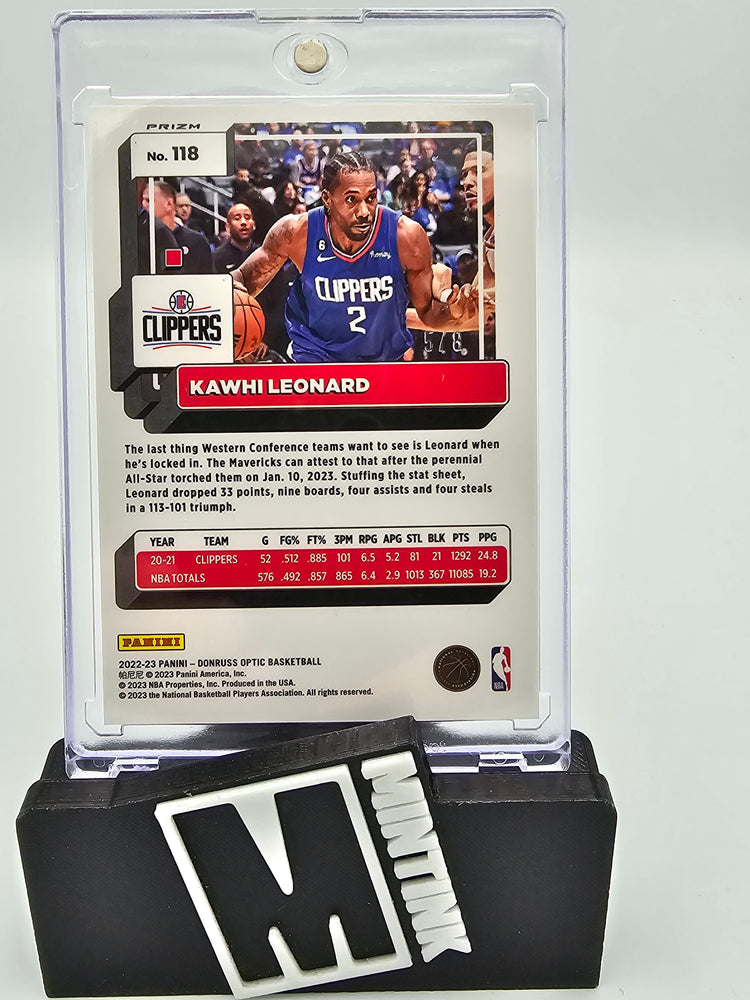 2022-23 Panini Donruss Optic Kawhi Leonard Black/Red/Yellow Mojo 5/8 #118 