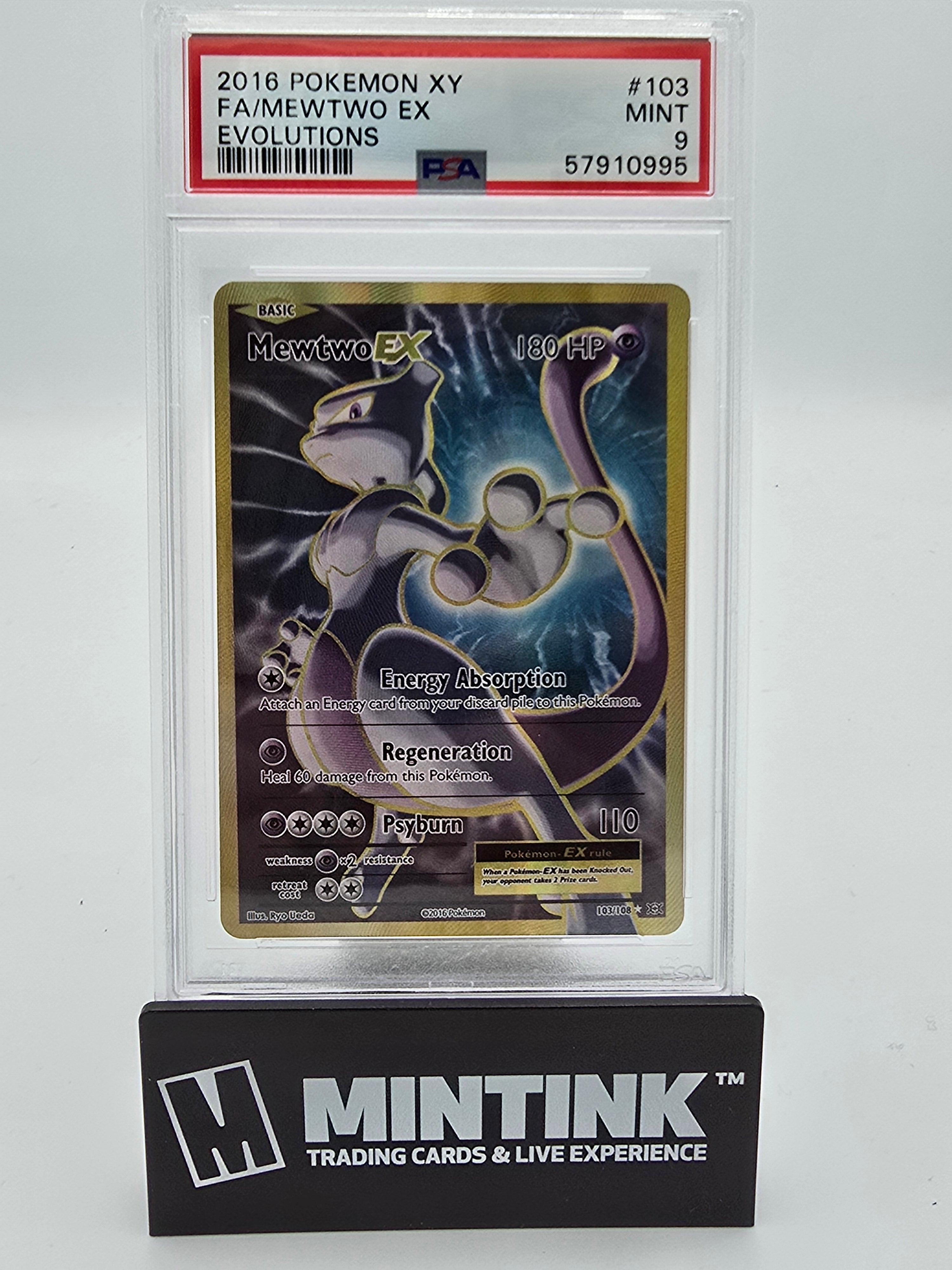 2016 Pokémon XY Evolutions Mewtwo EX FA PSA 9 #103