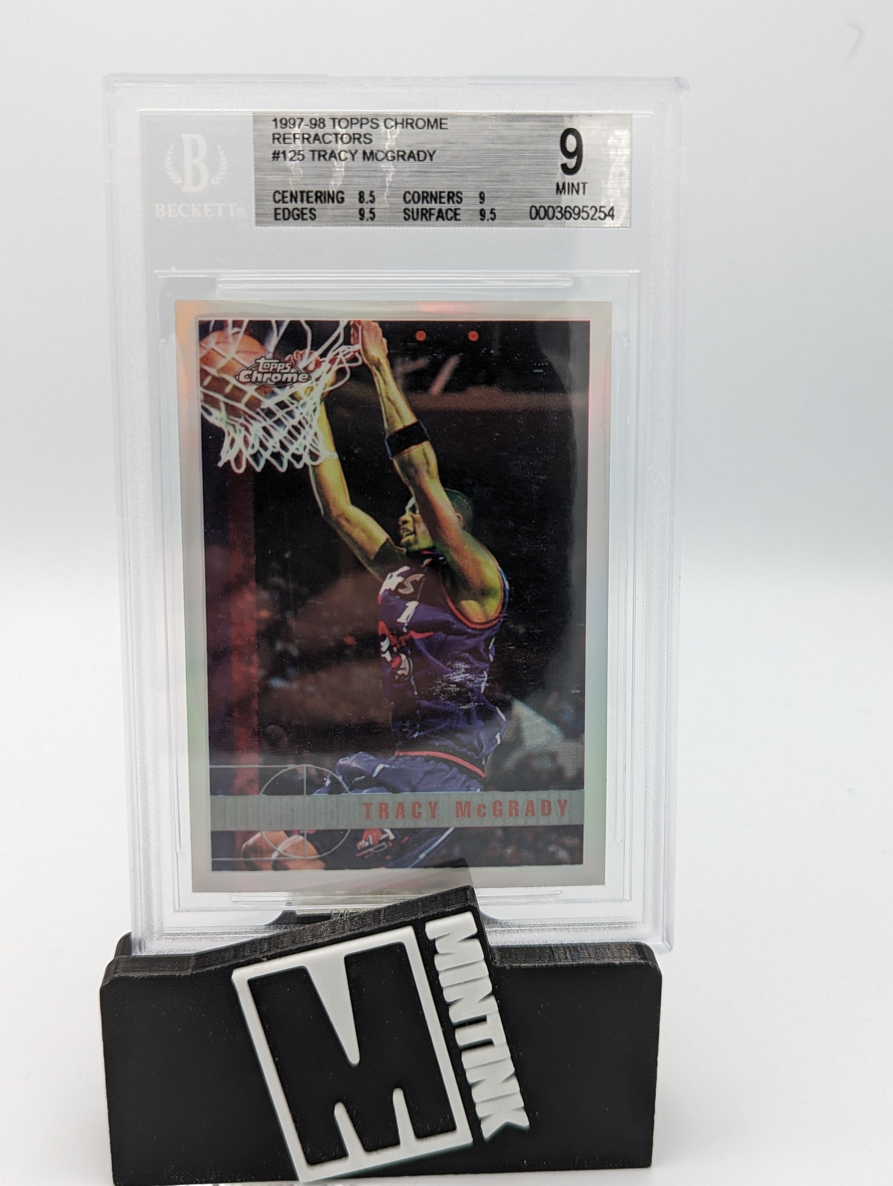 1997-98 Topps Chrome Beckett 9 Tracy Mcgrady Rookie Refractor #125 1