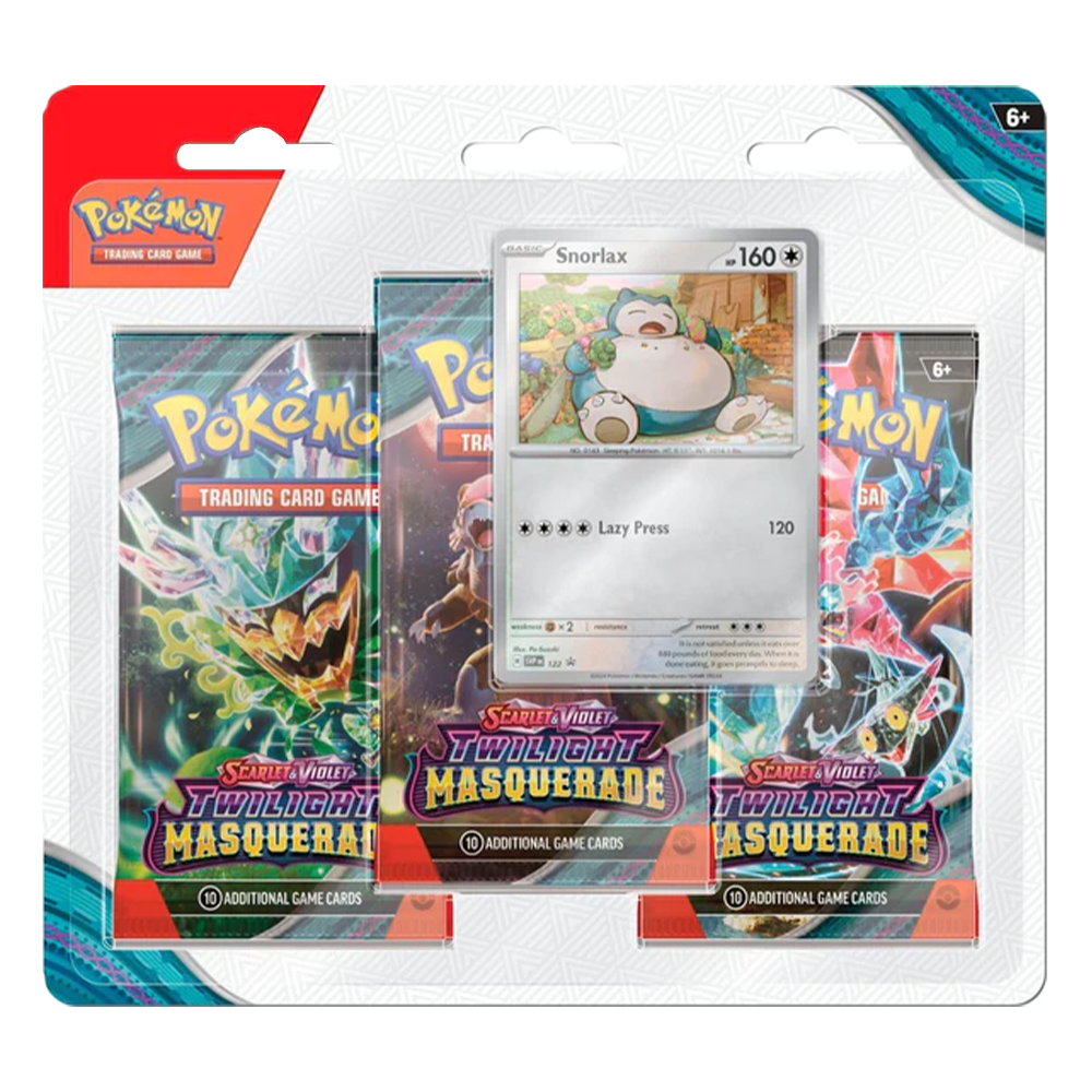 Pokemon Scarlet And Violet Twilight Masquerade 3 Pack Blister Snorlax 1