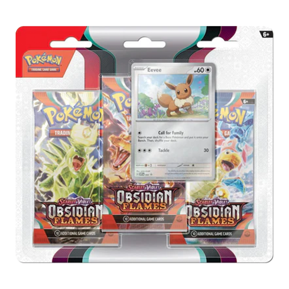 Pokemon Scarlet And Violet Obsidian Flames 3 Pack Blister Eevee 1