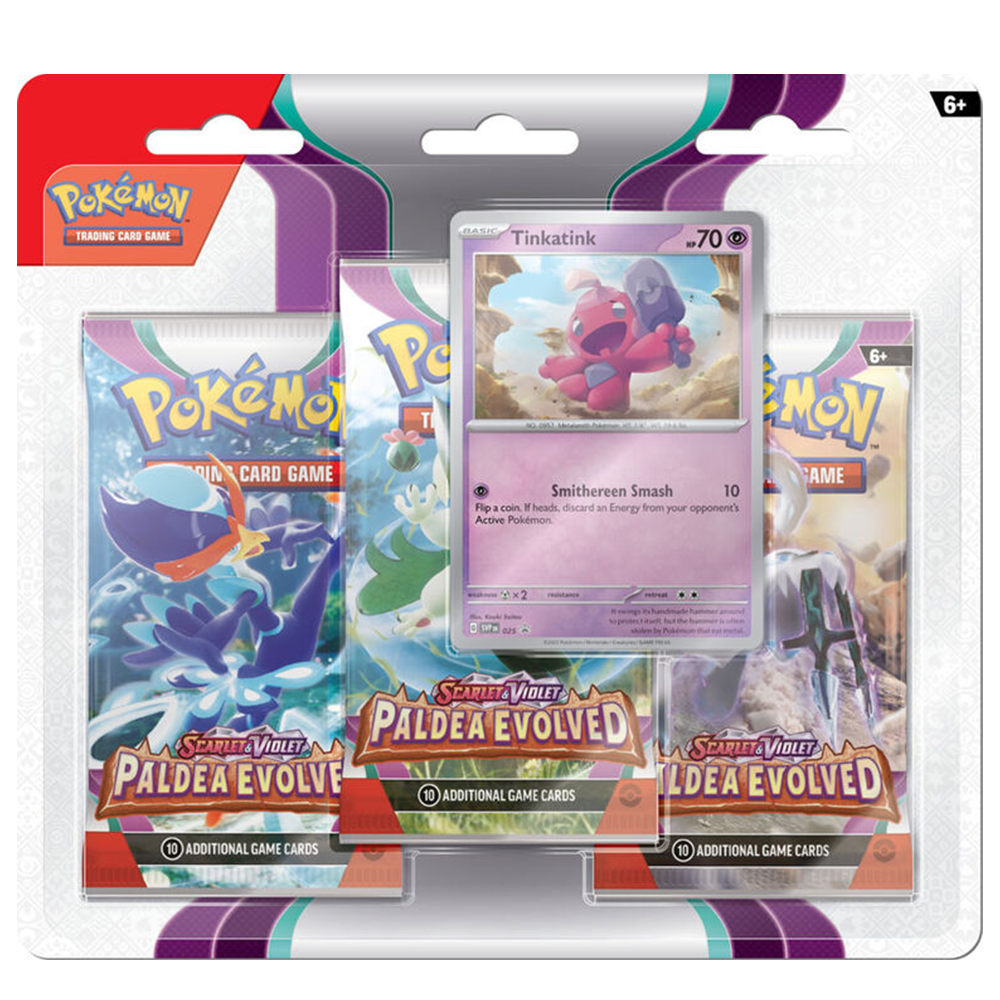 Pokemon Scarlet And Violet Paldea Evolved 3 Pack Blister Bundle 1