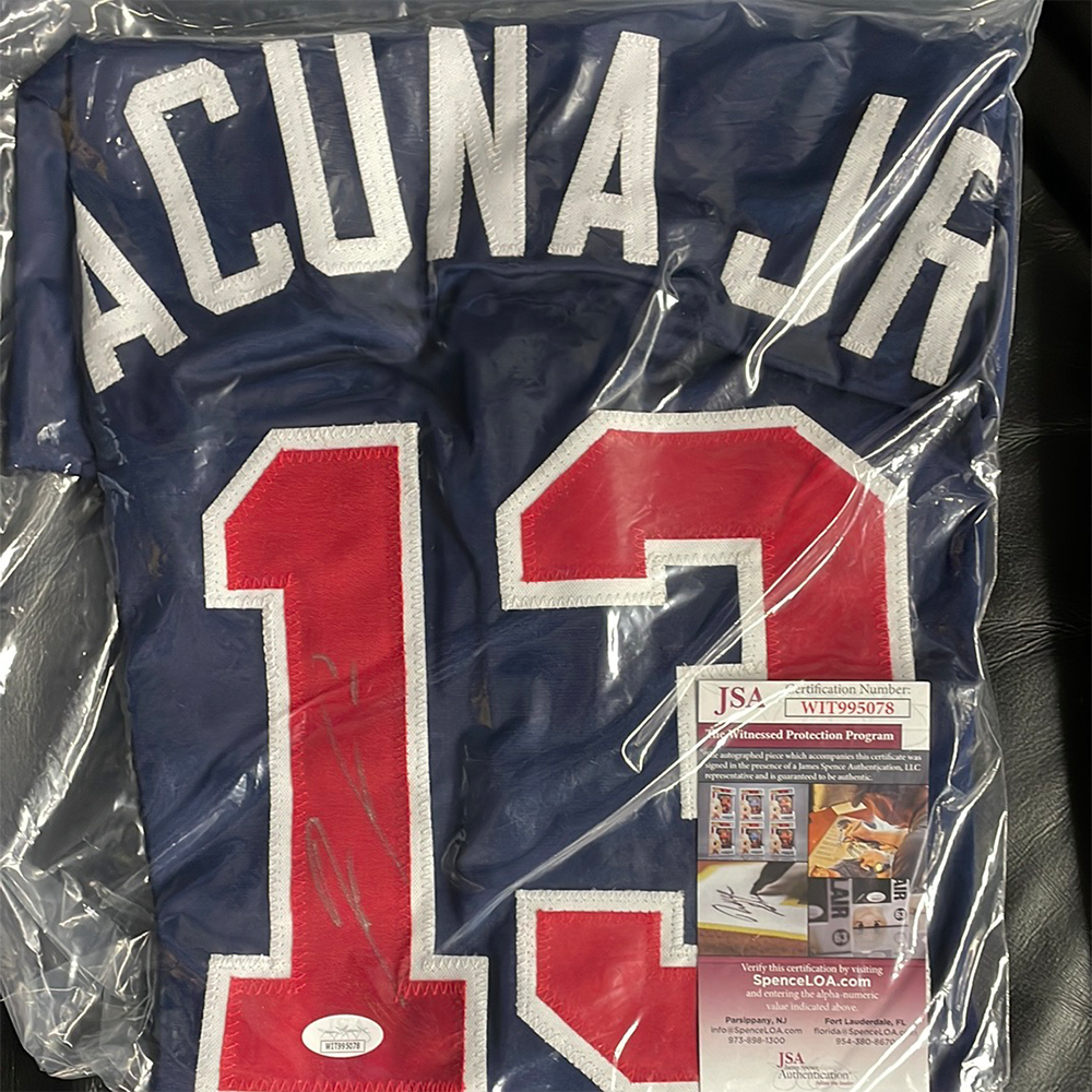 Ronald Acuna Jr. Autographed Braves Blue Replica Jersey 1