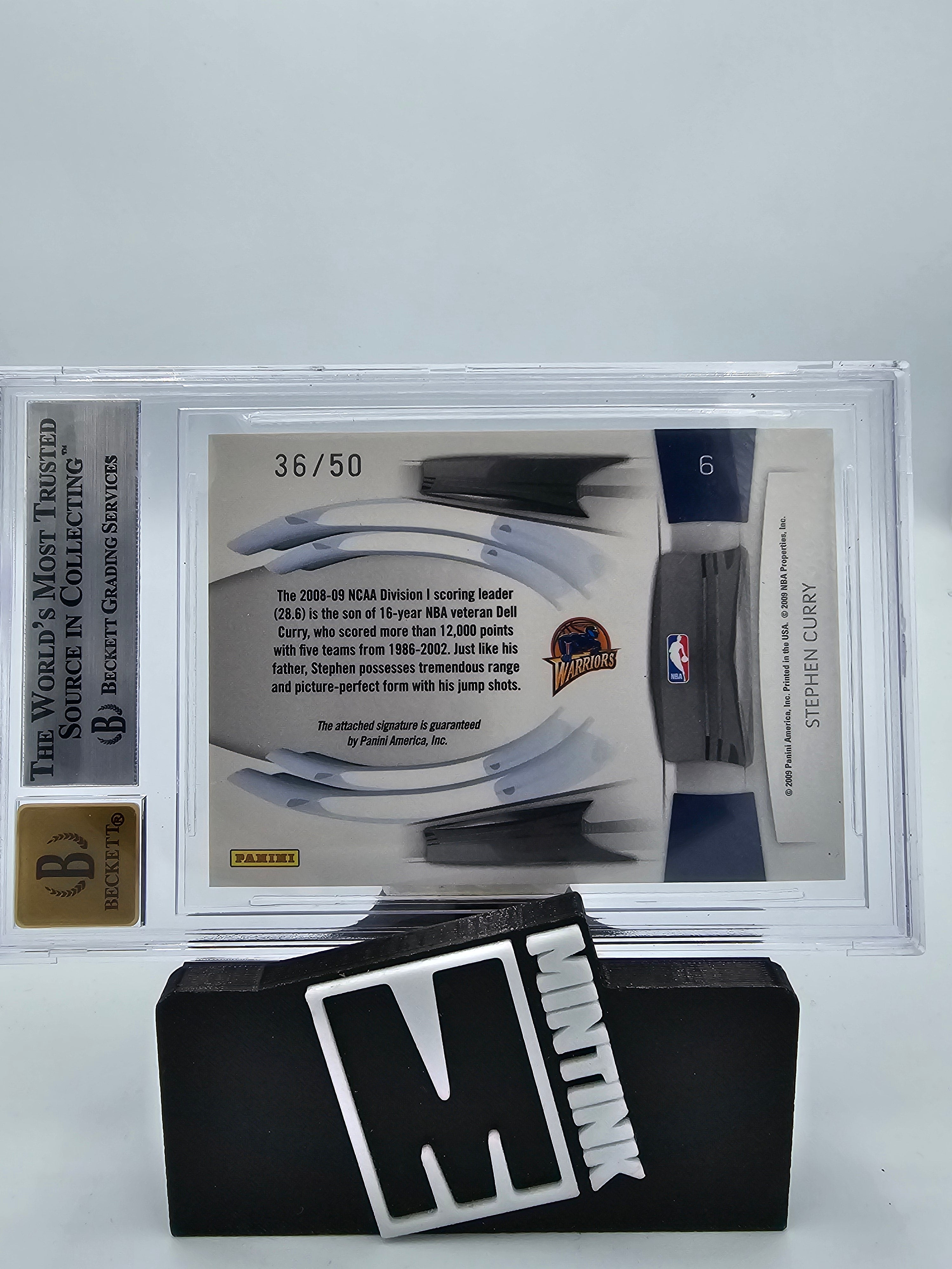 2009-10 Prestige Prestigious Picks Signatures Black BGS 8.5 Stephen Curry 36/50 