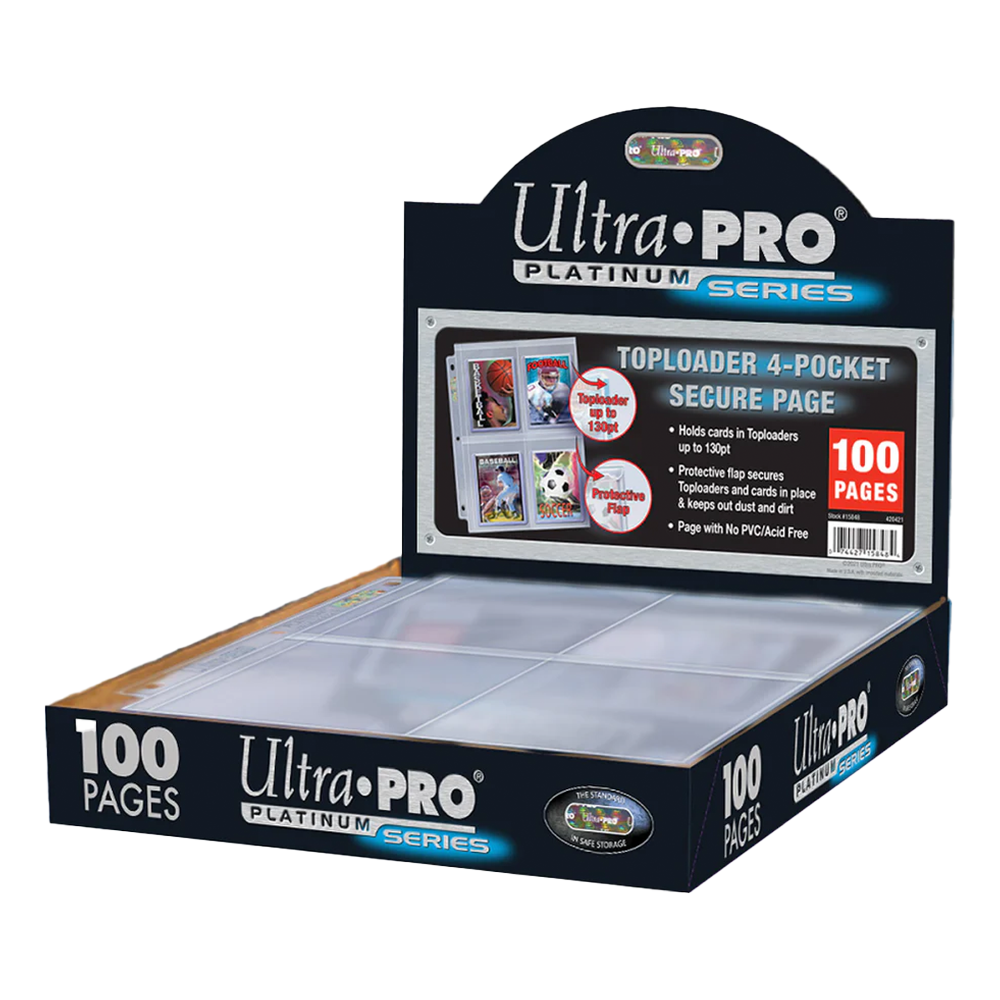 Ultra Pro  4 Pocket Secure Platinum For Toploaders Pages Box Of 100 1