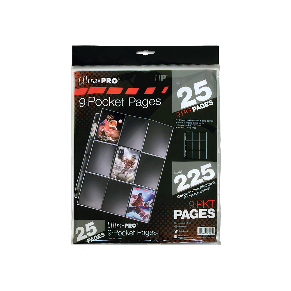 Ultra Pro 9 Pocket Binder Sheets 25 Count Package