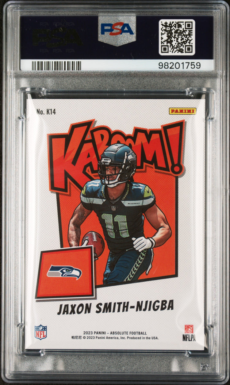 2023 Panini Absolute Kaboom! Vertical Jaxon Smith-Njigba RC Rookie PSA 9 #K14 