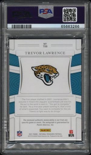 2021 National Treasures Football Trevor Lawrence RPA Holo Silver PSA Authen. /25 