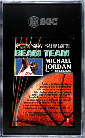 1992 Topps Stadium Club Basketball Michael Jordan Beam Team SGC 8.5 