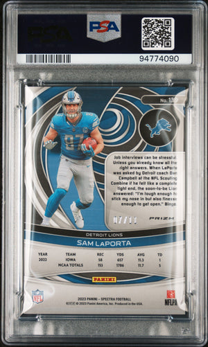 2023 Panini Spectra PSA 9 Sam Laporta Rookie Wave 07/11 #139 