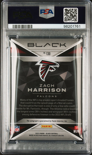 2023 Panini Black Football Zach Harrison RC Rookie Autograph Gold PSA 9 /10 