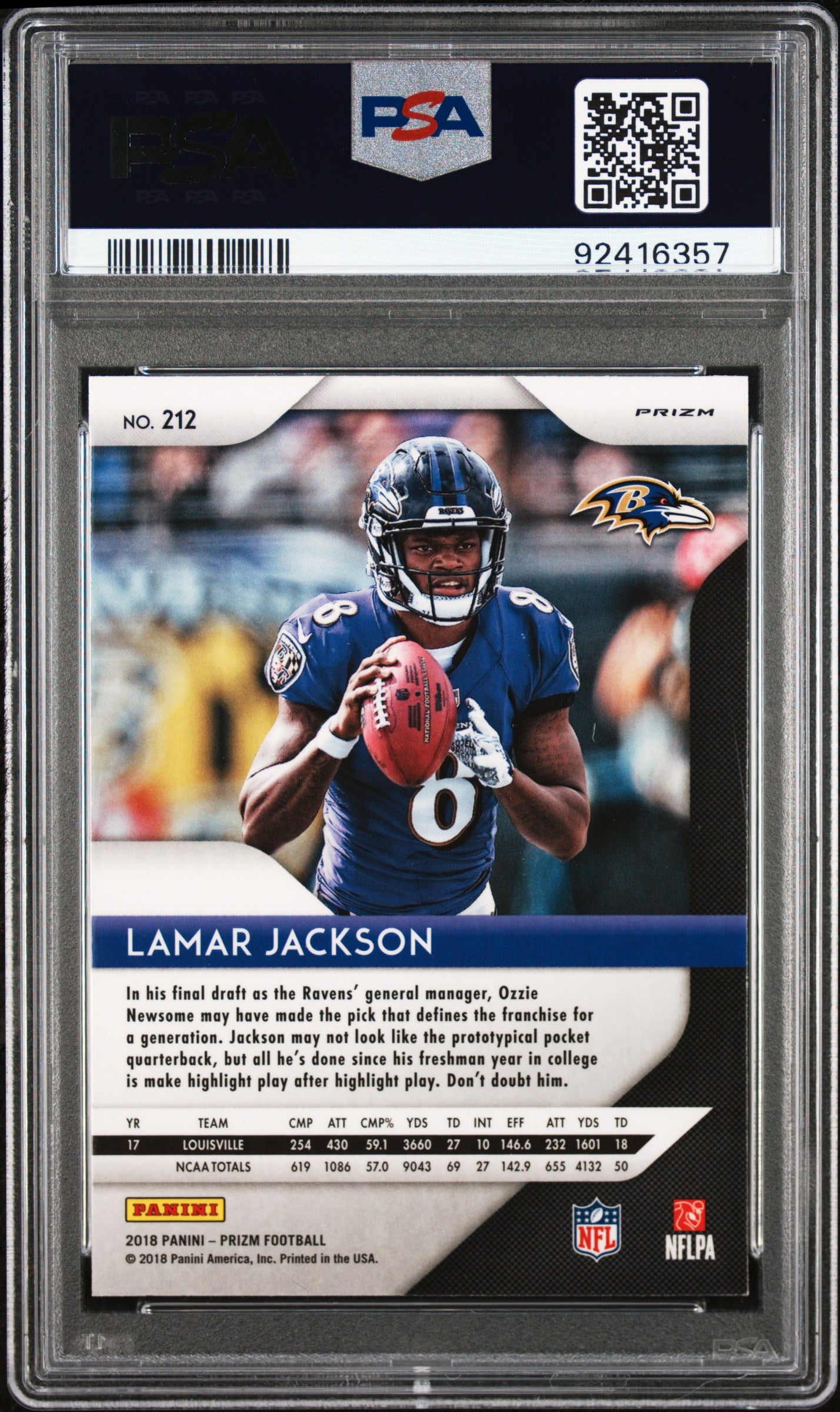 Lamar Jackson rookie prizm Red white and Blue PSA offers 9