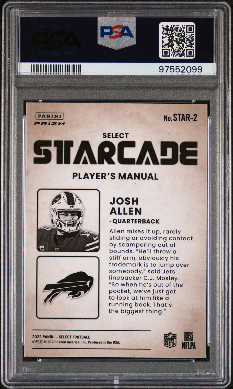 2022 Panini Select Football Starcade Prizm Josh Allen PSA 10 #STAR-2 