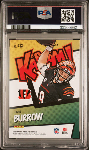 2021 Panini Absolute Kaboom! Joe Burrow #K33 PSA 8 